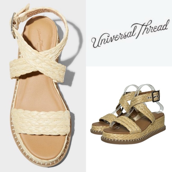 Universal Thread Shoes - UNIVERSAL THREAD KAYLA WOVEN ANKLE STRAP PLATFORM SANDALS **NWT**